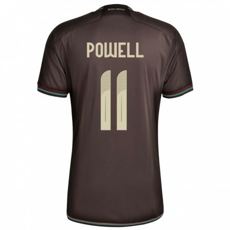 Kandiny Uomo Maglia Giamaica Destiny Powell #11 Marrone Notte Kit Gara Away 24-26 Maglietta