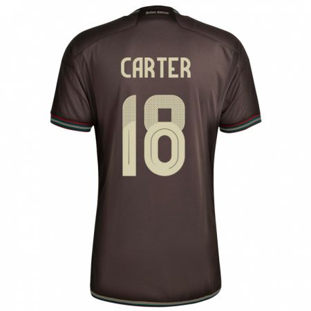 Kandiny Uomo Maglia Giamaica Trudi Carter #18 Marrone Notte Kit Gara Away 24-26 Maglietta