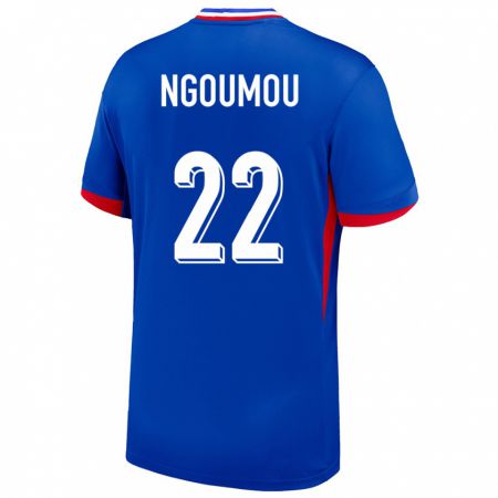 Kandiny Donna Maglia Francia Nathan Ngoumou #22 Blu Kit Gara Home 24-26 Maglietta