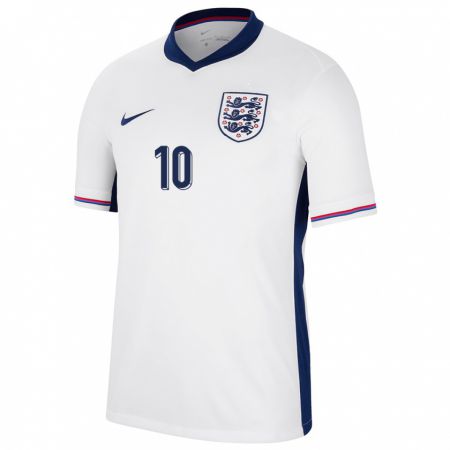 Kandiny Damen England Jude Bellingham #10 Weiß Heimtrikot Trikot 24-26 T-Shirt Österreich