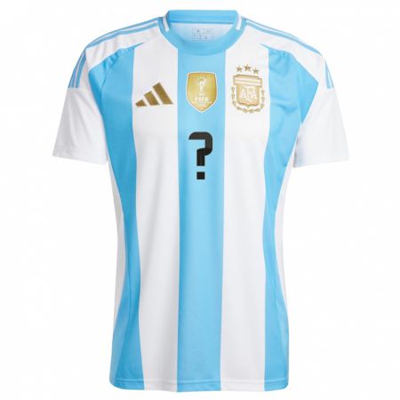 Kandiny Mujer Camiseta Argentina Su Nombre #0 Blanco Azul 1ª Equipación 24-26 La Camisa