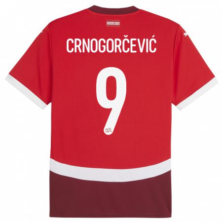 Kandiny Dames Zwitserland Ana Maria Crnogorcevic #9 Rood Thuisshirt Thuistenue 24-26 T-Shirt