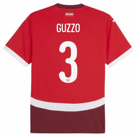 Kandiny Damen Schweiz Ramon Guzzo #3 Rot Heimtrikot Trikot 24-26 T-Shirt Österreich