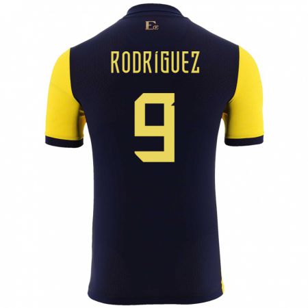 Kandiny Mujer Camiseta Ecuador Ingrid Rodriguez #9 Amarillo 1ª Equipación 24-26 La Camisa México