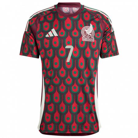 Kandiny Damen Mexiko Luis Romo #7 Kastanienbraun Heimtrikot Trikot 24-26 T-Shirt Österreich