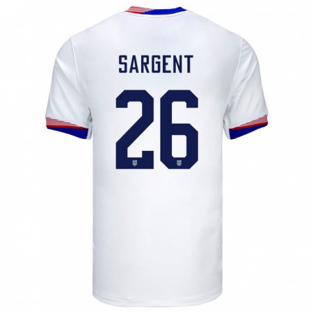 Kandiny Donna Maglia Stati Uniti Josh Sargent #26 Bianco Kit Gara Home 24-26 Maglietta