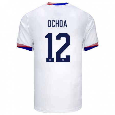 Kandiny Damen Vereinigte Staaten Emmanuel Ochoa #12 Weiß Heimtrikot Trikot 24-26 T-Shirt Österreich