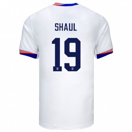 Kandiny Damen Vereinigte Staaten Ian Shaul #19 Weiß Heimtrikot Trikot 24-26 T-Shirt Österreich