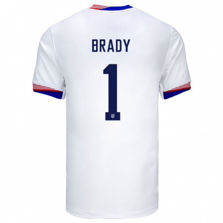 Kandiny Dames Verenigde Staten Chris Brady #1 Wit Thuisshirt Thuistenue 24-26 T-Shirt België