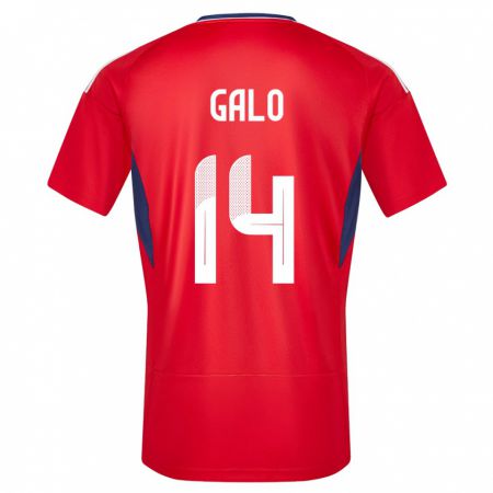 Kandiny Dames Costa Rica Orlando Galo #14 Rood Thuisshirt Thuistenue 24-26 T-Shirt België