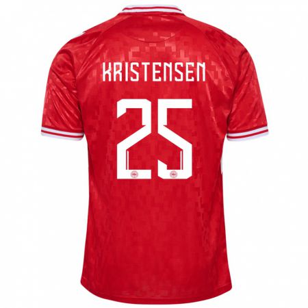 Kandiny Damen Dänemark Rasmus Kristensen #25 Rot Heimtrikot Trikot 24-26 T-Shirt Österreich