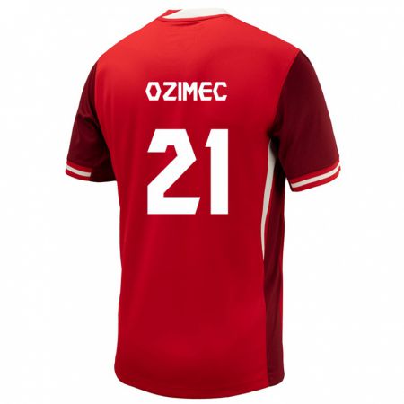 Kandiny Mujer Camiseta Canadá Lucas Ozimec #21 Rojo 1ª Equipación 24-26 La Camisa