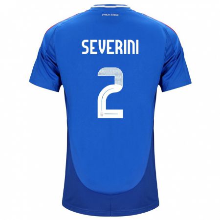 Kandiny Mujer Camiseta Italia Emma Severini #2 Azul 1ª Equipación 24-26 La Camisa México