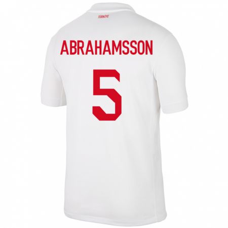 Kandiny Damen Türkei Sejde Aylin Abrahamsson #5 Weiß Heimtrikot Trikot 24-26 T-Shirt Österreich