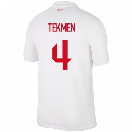 Kandiny Dames Turkije Ece Tekmen #4 Wit Thuisshirt Thuistenue 24-26 T-Shirt