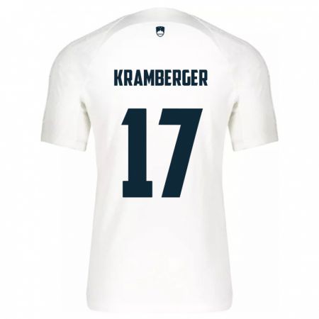 Kandiny Donna Maglia Slovenia Enej Kramberger #17 Bianco Kit Gara Home 24-26 Maglietta