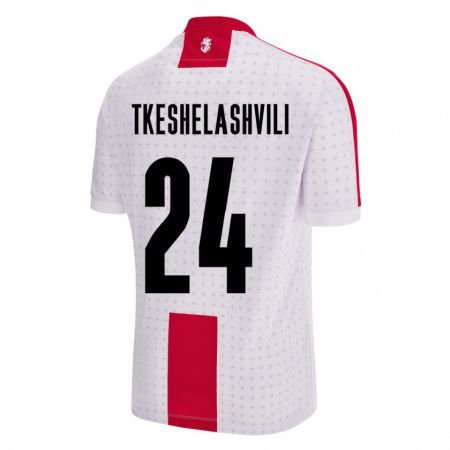 Kandiny Damen Georgien Amiran Tkeshelashvili #24 Weiß Heimtrikot Trikot 24-26 T-Shirt Österreich