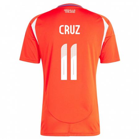 Kandiny Mujer Camiseta Chile Joan Cruz #11 Rojo 1ª Equipación 24-26 La Camisa