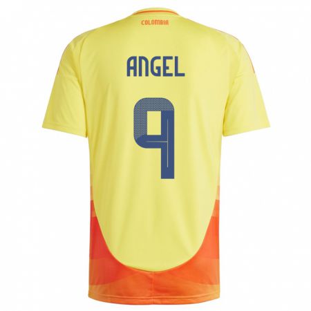 Kandiny Dames Colombia Tomás Ángel #9 Geel Thuisshirt Thuistenue 24-26 T-Shirt