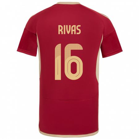 Kandiny Dames Venezuela Renne Rivas #16 Bourgondië Thuisshirt Thuistenue 24-26 T-Shirt België