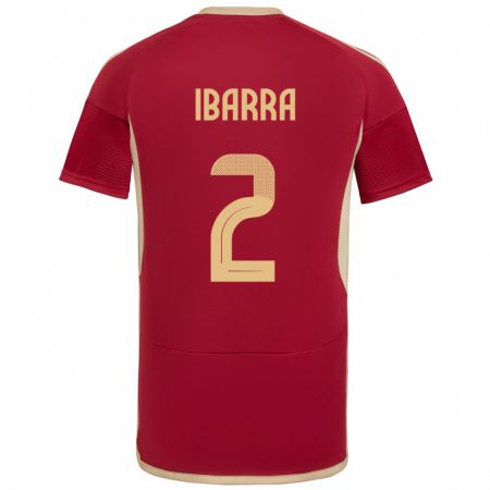 Kandiny Damen Venezuela Pablo Ibarra #2 Burgund Heimtrikot Trikot 24-26 T-Shirt Österreich