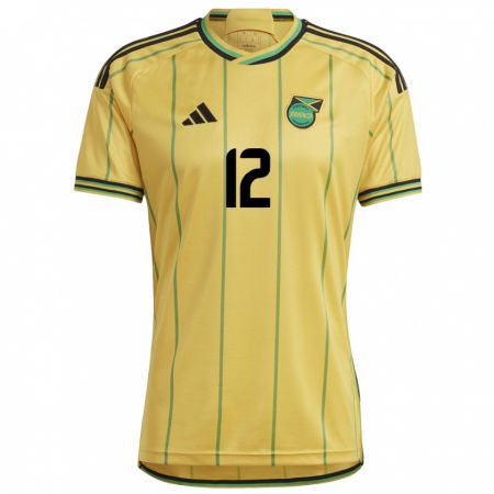 Kandiny Dames Jamaica Tyrese Gowe #12 Geel Thuisshirt Thuistenue 24-26 T-Shirt België