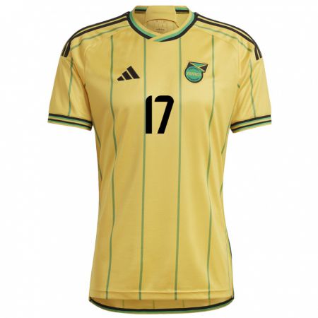 Kandiny Dames Jamaica Zoe Vidaurre #17 Geel Thuisshirt Thuistenue 24-26 T-Shirt België