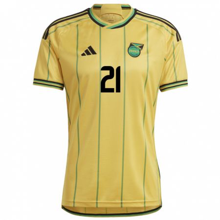 Kandiny Dames Jamaica Olufolasade Adamolekun #21 Geel Thuisshirt Thuistenue 24-26 T-Shirt België