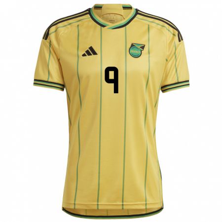 Kandiny Dames Jamaica Kameron Simmonds #9 Geel Thuisshirt Thuistenue 24-26 T-Shirt