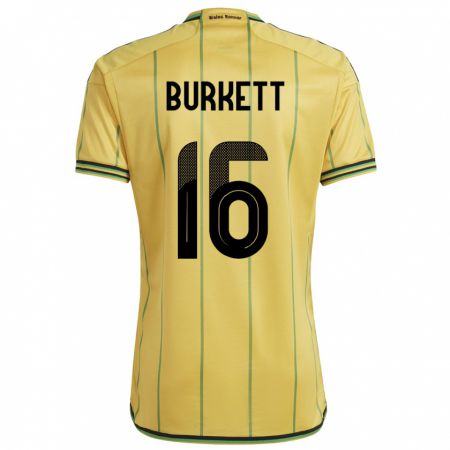 Kandiny Dames Jamaica Brian Burkett #16 Geel Thuisshirt Thuistenue 24-26 T-Shirt