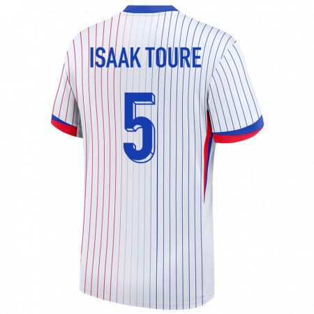 Kandiny Donna Maglia Francia Souleymane Isaak Toure #5 Bianco Kit Gara Away 24-26 Maglietta