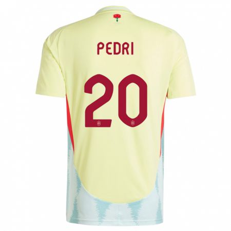 Kandiny Donna Maglia Spagna Pedri #20 Giallo Kit Gara Away 24-26 Maglietta