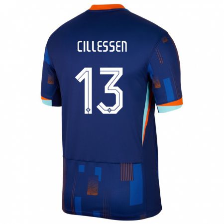 Kandiny Donna Maglia Paesi Bassi Jasper Cillessen #13 Blu Kit Gara Away 24-26 Maglietta