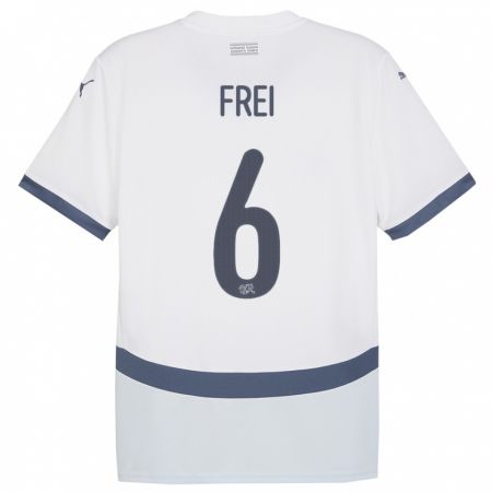 Kandiny Donna Maglia Svizzera Fabian Frei #6 Bianco Kit Gara Away 24-26 Maglietta