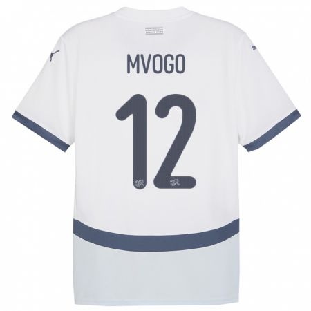 Kandiny Mujer Camiseta Suiza Yvon Mvogo #12 Blanco 2ª Equipación 24-26 La Camisa