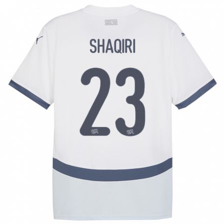 Kandiny Donna Maglia Svizzera Xherdan Shaqiri #23 Bianco Kit Gara Away 24-26 Maglietta