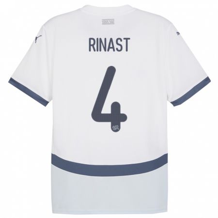 Kandiny Donna Maglia Svizzera Rachel Rinast #4 Bianco Kit Gara Away 24-26 Maglietta