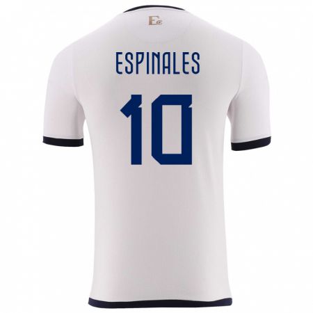 Kandiny Mujer Camiseta Ecuador Joselyn Espinales #10 Blanco 2ª Equipación 24-26 La Camisa México