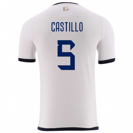 Kandiny Donna Maglia Ecuador Denil Castillo #5 Bianco Kit Gara Away 24-26 Maglietta