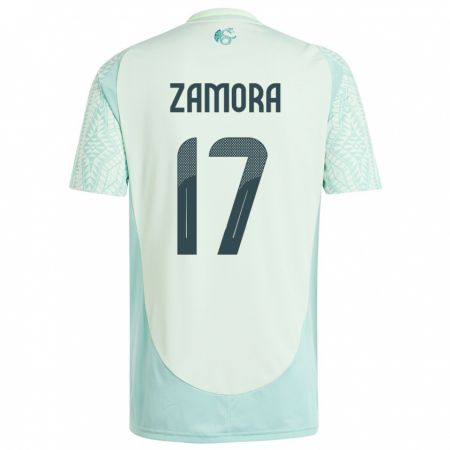 Kandiny Donna Maglia Messico Saul Zamora #17 Lino Verde Kit Gara Away 24-26 Maglietta