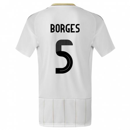 Kandiny Donna Maglia Costa Rica Celso Borges #5 Bianco Kit Gara Away 24-26 Maglietta