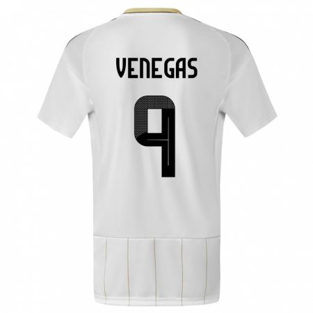 Kandiny Donna Maglia Costa Rica Carolina Venegas #9 Bianco Kit Gara Away 24-26 Maglietta