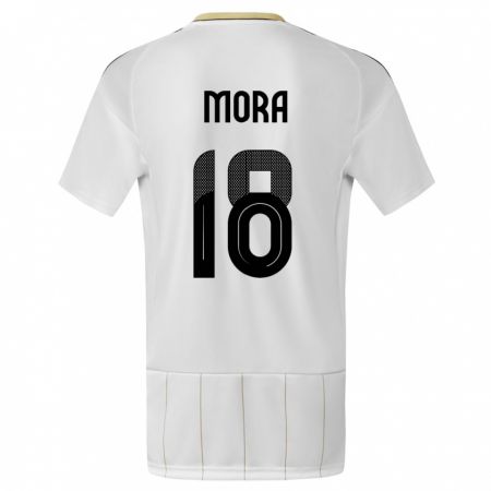 Kandiny Donna Maglia Costa Rica Bayron Mora #18 Bianco Kit Gara Away 24-26 Maglietta