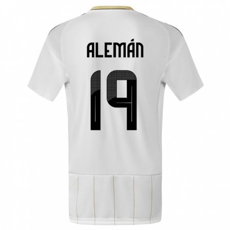 Kandiny Dames Costa Rica Fabricio Aleman #19 Wit Uitshirt Uittenue 24-26 T-Shirt