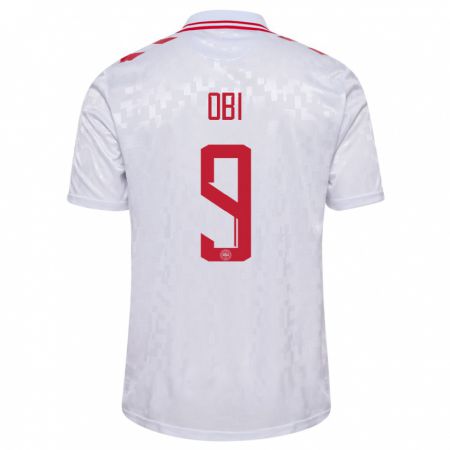 Kandiny Damen Dänemark Chido Obi #9 Weiß Auswärtstrikot Trikot 24-26 T-Shirt Österreich