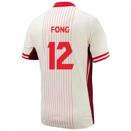 Kandiny Mujer Camiseta Canadá Aidan Fong #12 Blanco 2ª Equipación 24-26 La Camisa