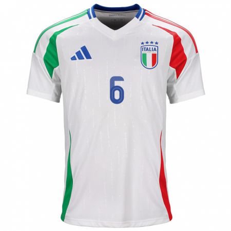 Kandiny Donna Maglia Italia Diego Ripani #6 Bianco Kit Gara Away 24-26 Maglietta