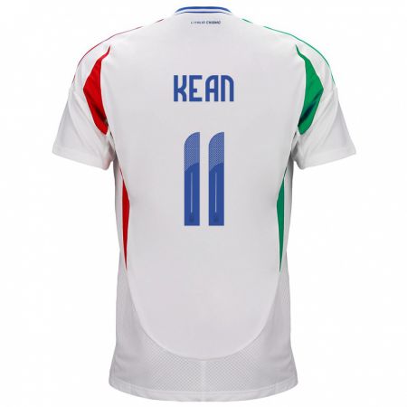 Kandiny Donna Maglia Italia Moise Kean #11 Bianco Kit Gara Away 24-26 Maglietta