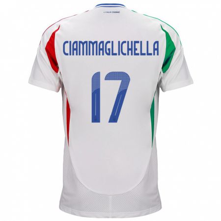 Kandiny Dames Italië Aaron Ciammaglichella #17 Wit Uitshirt Uittenue 24-26 T-Shirt