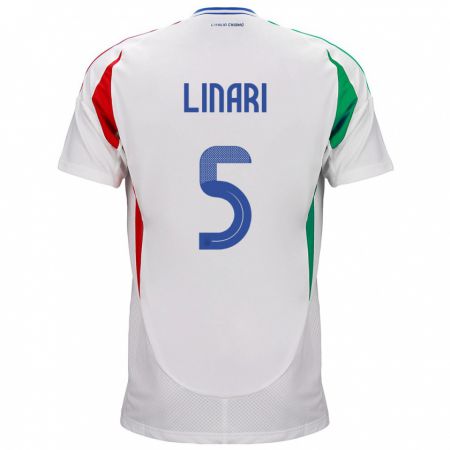 Kandiny Donna Maglia Italia Elena Linari #5 Bianco Kit Gara Away 24-26 Maglietta